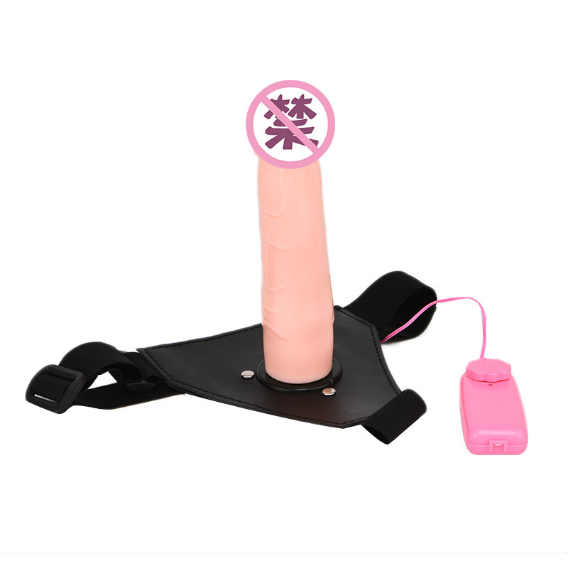 Remote-Control Wearable Vibrating Strap-On Dildo, TPE, Black — detail image 8