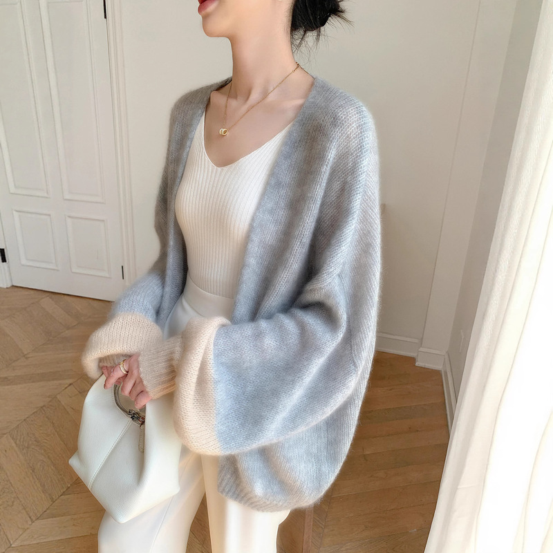 Vintage Gentle Cashmere and Mulberry Silk Sweater Cardigan for Women by Consinee, Lazy Loose Knit Cardigan Vintage Gentle Cashmere and Mulberry Silk Sweater Cardigan for Women by Consinee, Lazy Loose Knit Cardigan