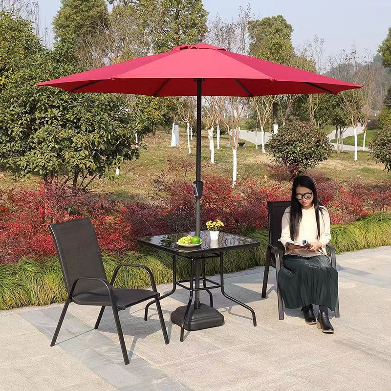 Yard table and chairs, outdoor table and chairs, umbrella set, leisure wrought iron, outdoor garden, rattan chair, three-piece set for patio, courtyard, balcony