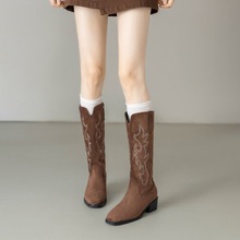 高筒马丁靴女潮ins酷显瘦女靴时尚个性不过膝长筒靴英伦风西部靴