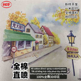 源头工厂礼品广告袋3D印花纯棉白色帆布涂料数码直喷印直喷印花