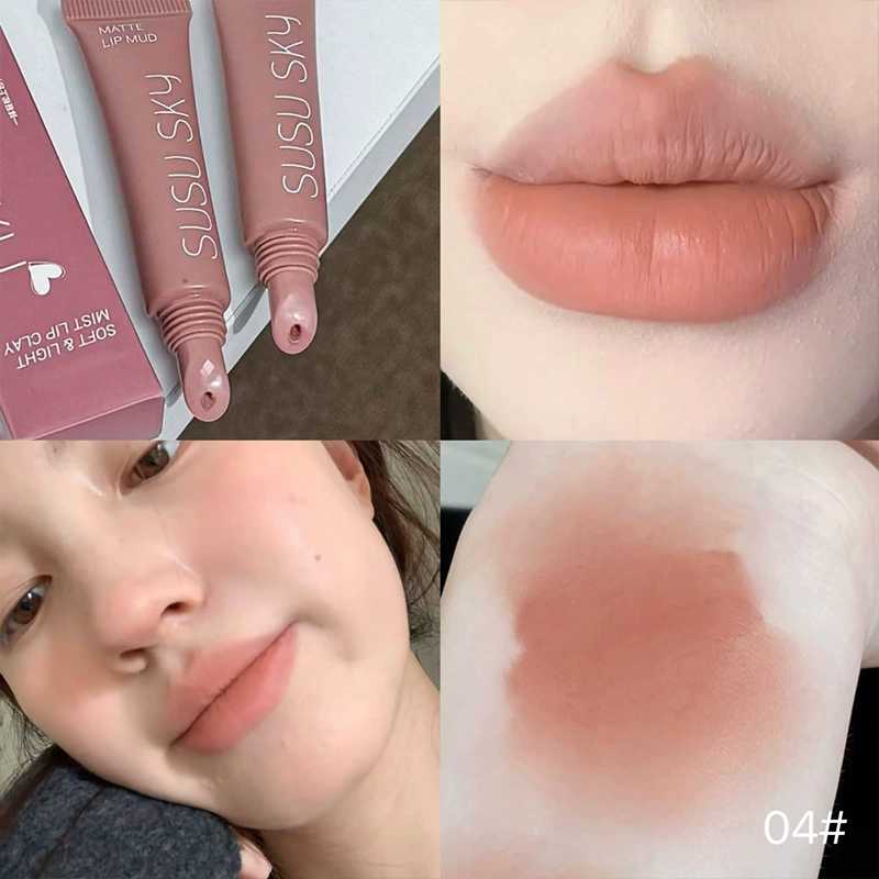 SUSU SKY Soft focus светлый матовый помада-коричневый, низкая насыщенность, корейская матовая атмосфера, без макияжа, нежная отбеливание, студенческая вечеринка