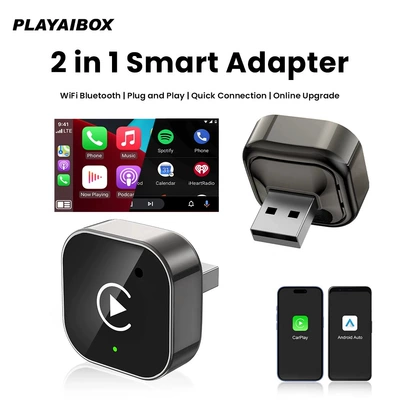 Cross-Border Wholesale Carplay Box Adapter Android Auto Two-In-One Smart Bluetooth Adapter for Car Use