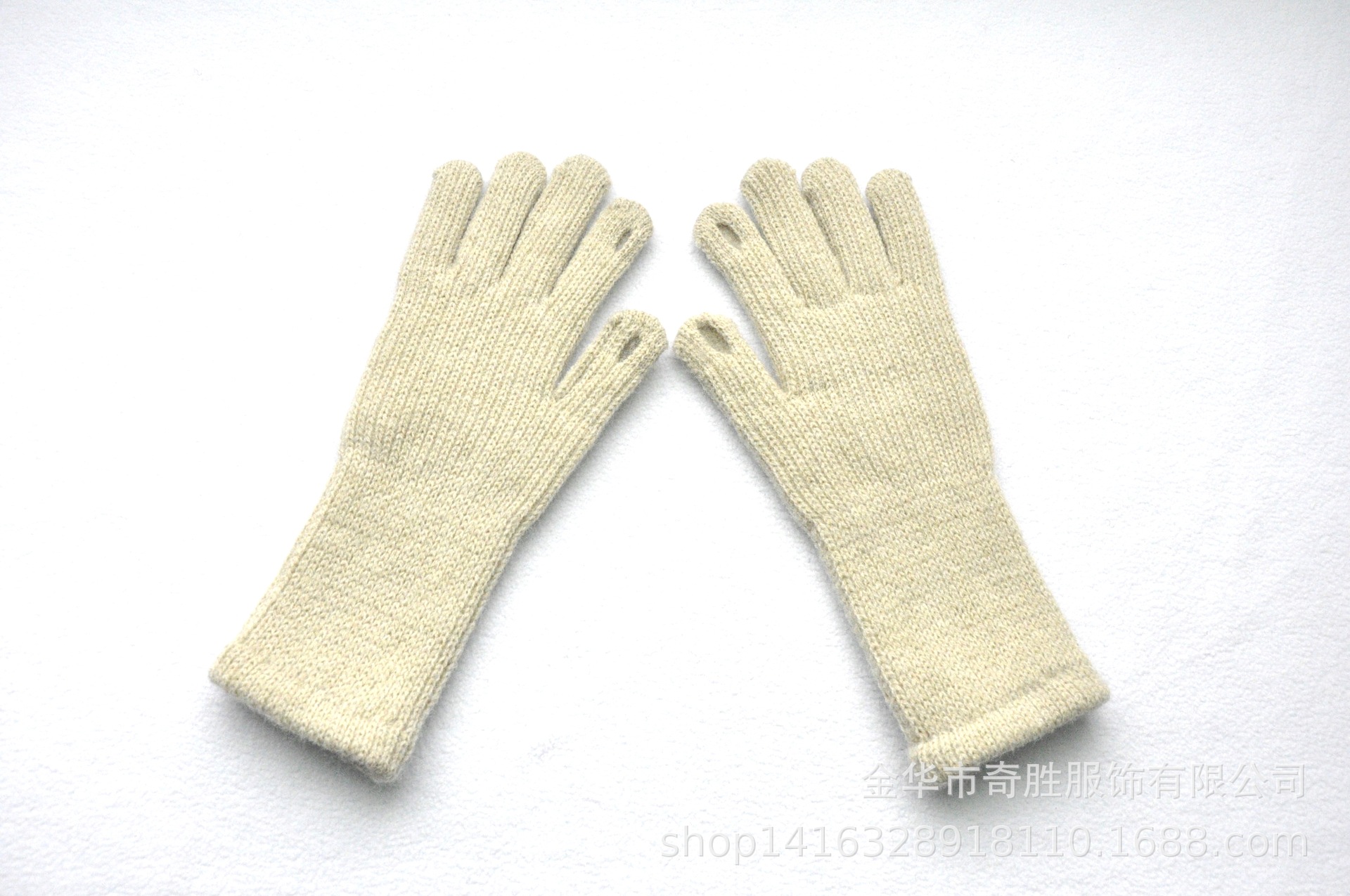 Invierno de las niñas de estilo coreano cálido puño alargado guantes de lana de alpaca gruesa lana de punto guantes de cinco dedos