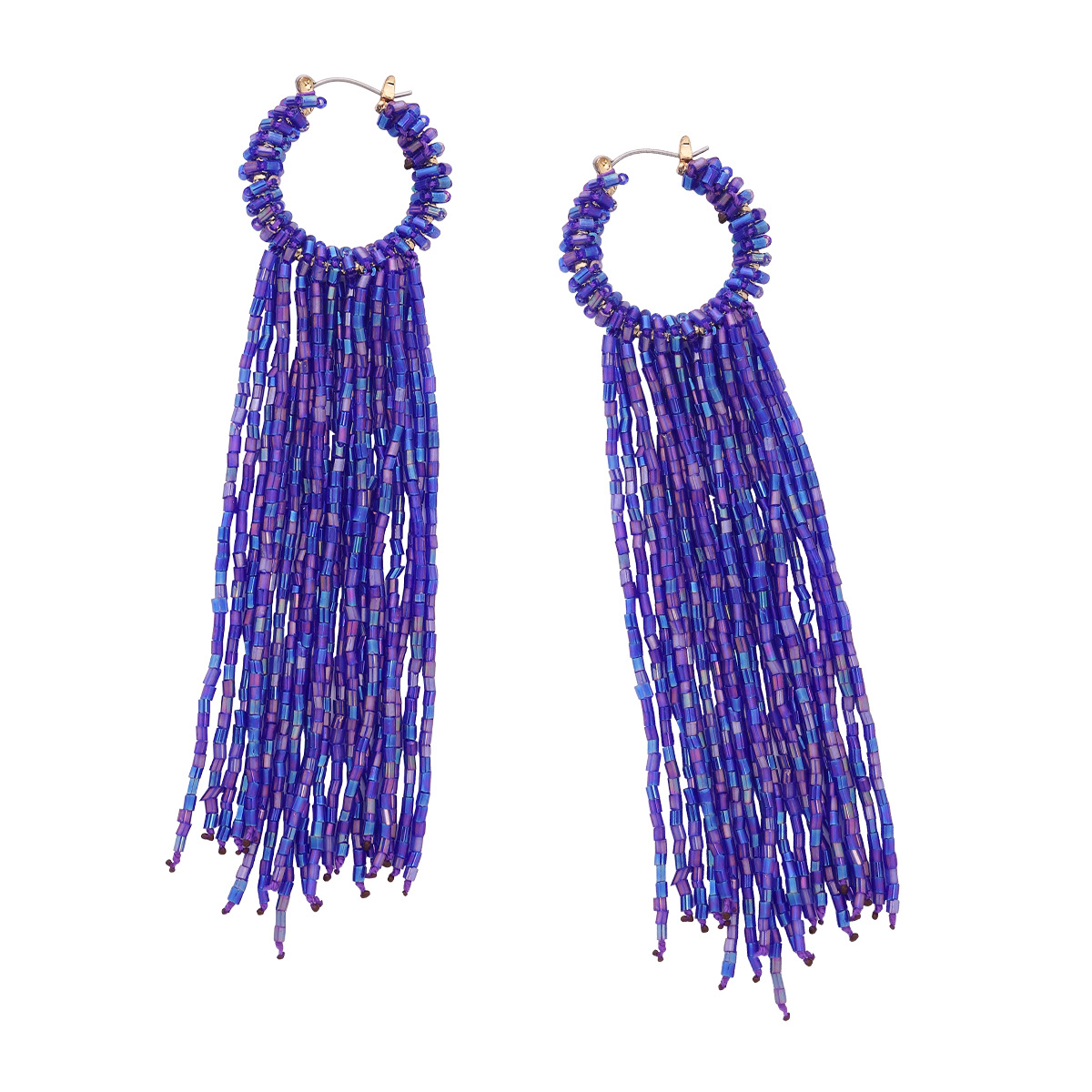 316 Stainless Steel Ear Needle Material 1 Pair Fashion Tassel Beaded Resin Drop Earrings