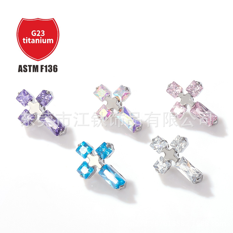 Pointed titanium steel lip stud product view