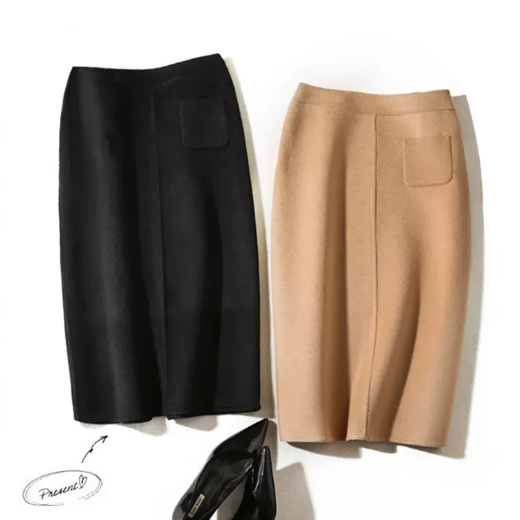 优雅气质毛呢半身裙2025秋冬裙子新款双面呢包臀裙女通勤女装批发
