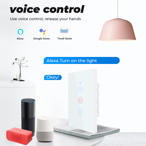 Tuya Smart Home WiFi Touch Wall Switch Light Brazilian Mobile APP Voice Timing Remote 433 Remote Control
