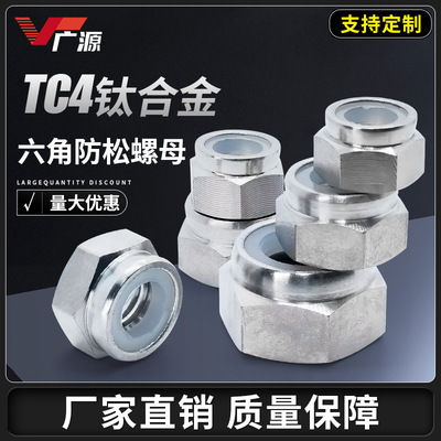 Factory wholesale TC4 Titanium Nut Self locking Six corners Nut nylon non-slip DIN985 Mother M3M6M8
