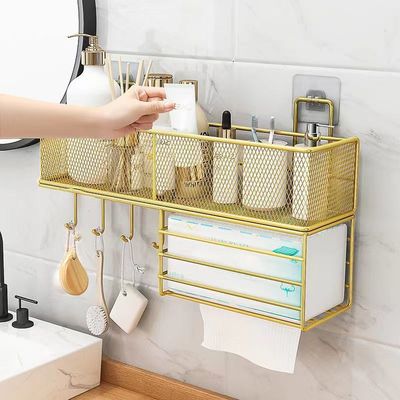 TOILET Storage rack Face Towel Shelf Wash station Shower Room toilet wall Wall mounted Punch holes storage box