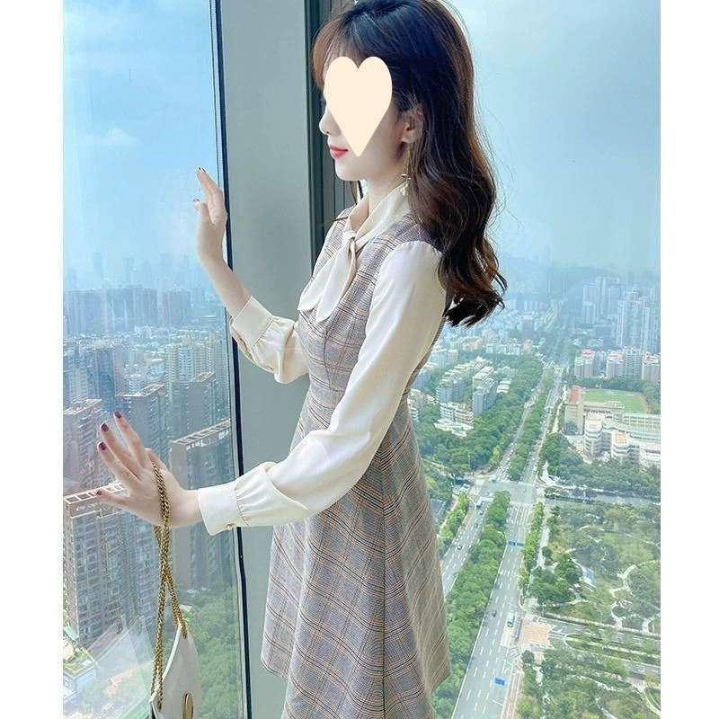 Платье деми-сезонное для подростков, французский стиль Chanel-style, твидовый вид, с длинными рукавами