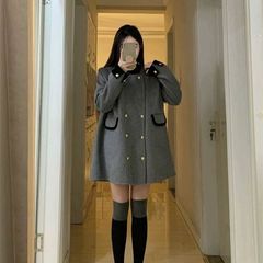 法式小香风毛呢外套女春冬款高级感超好看小个子短款灰色呢子大衣