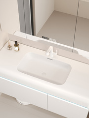 可麗耐一體盆浴室櫃組合洗手盆洗面盆洗漱台洗手台抽屜無縫膚感盆