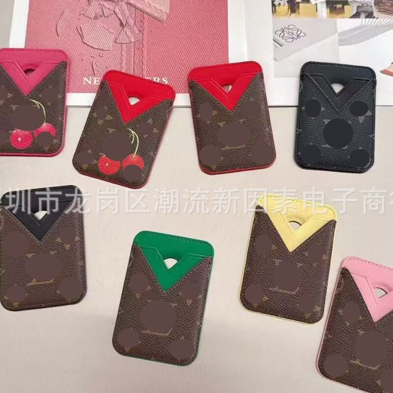 Light Luxury Apple iPhone Magnetic Card Holder Genuine Leather Case Mobile Phone Wallet Ins Style Strong Back Suction Mobile Phone Bag Light Luxury Apple iPhone Magnetic Card Holder Genuine Leather Case Mobile Phone Wallet Ins Style Strong Back Suction Mobile Phone Bag