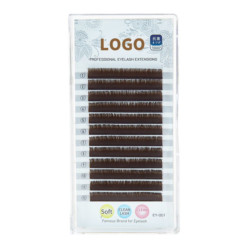 Fábrica 0.05 injerto de color caramelo, pestañas curvas, pestañas marrón suaves, pestañas florecientes naturales, pestañas falsas.