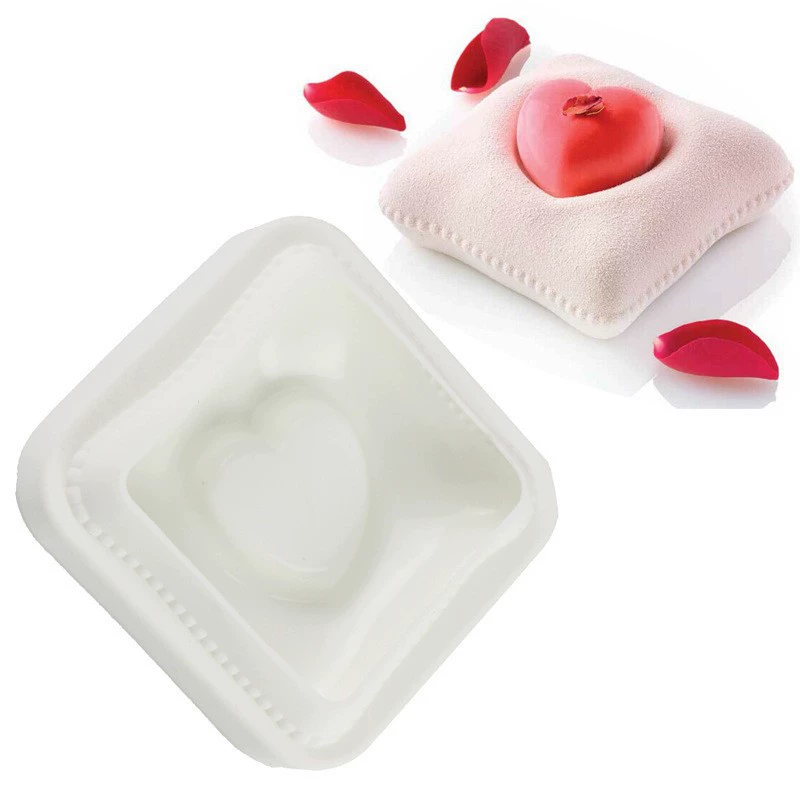 Silicone mousse mold Italy, white 21×21×4 cm, food-grade flexible baking tray