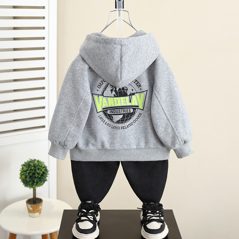 5992 chaqueta de niño 2024 otoño nuevo bebé casual primavera y otoño top con capucha para niños pequeños suéter con cremallera