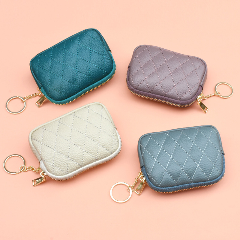 Mini Coin Purse Head Layer Cowhide 2022 New Women's Coin Bag Solid Color Simple Fashion Card Bag Portable Small Bag