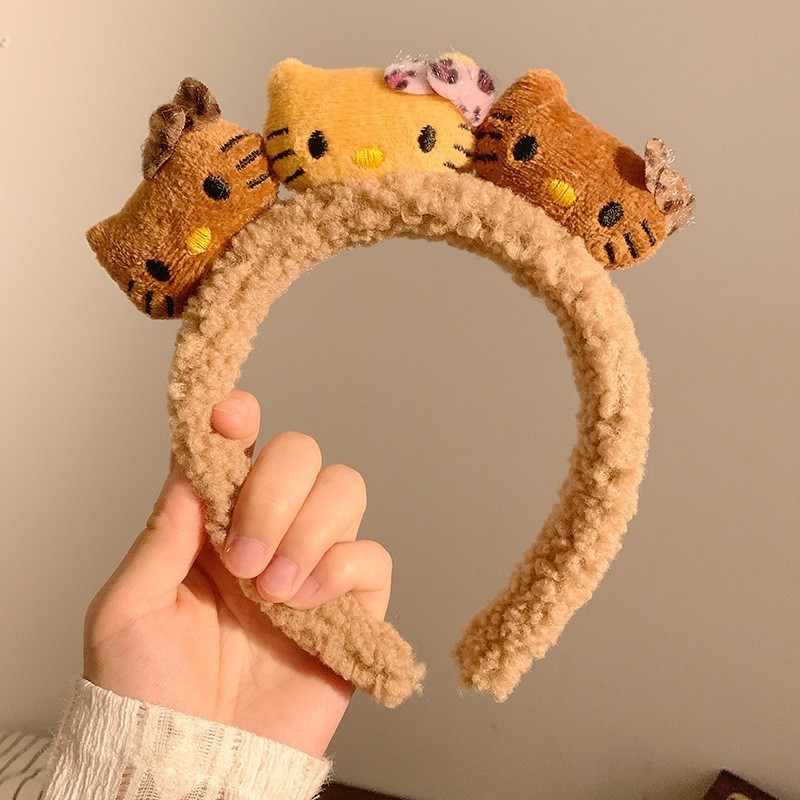 可爱小熊毛绒发箍洗脸头箍显脸小发捆发窟蝴蝶结头饰甜美少女发卡|undefined