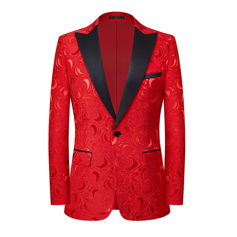 New foreign trade suit Men's jacket Korean-style casual polo collar stage suit performance cross-border single West Men suit