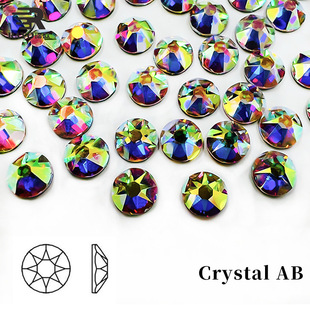 Spot manufacturers direct batch of 16-sided imitation Austrian diamond clothing flat-bottomed hot drilling SS6-SS40 white AB magic color flat-bottomed hot drilling