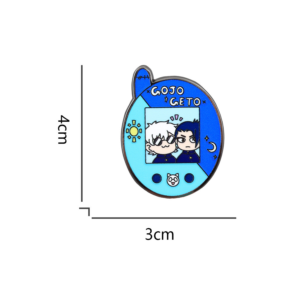 Satoru Gojo and Suguru Geto Cartoon Brooches Jujutsu Kaisen Character Enamel Badges Creative Clothing Backpack Accessories