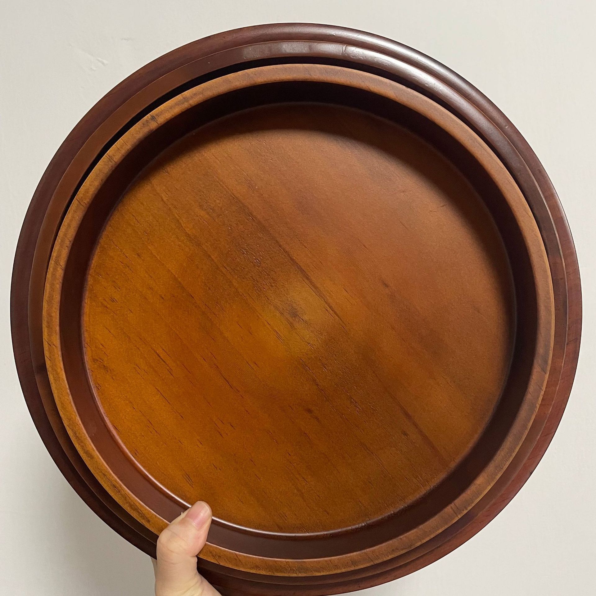 Zhenbaomupin extra grueso disco de madera maciza bandeja de madera creativa estilo occidental placa de madera en stock al por mayor gran cantidad descuento