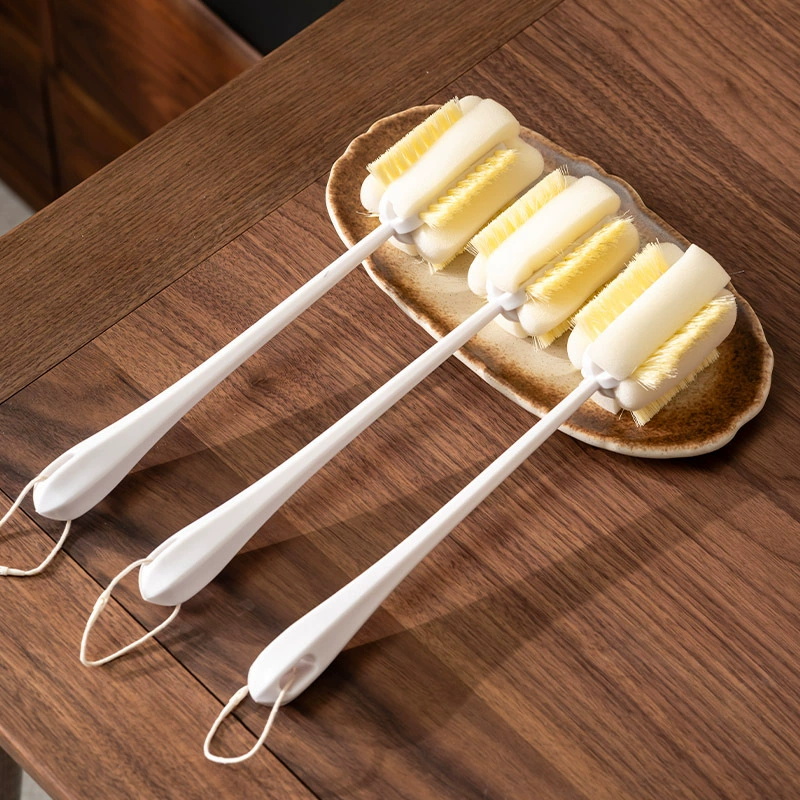 Чашечная щетка для чистки чашек, инструмент для чистки чашек для воды, щетка для бутылок с длинной ручкой, без мертвых углов, губчатая щетка для удаления чайных пятен.