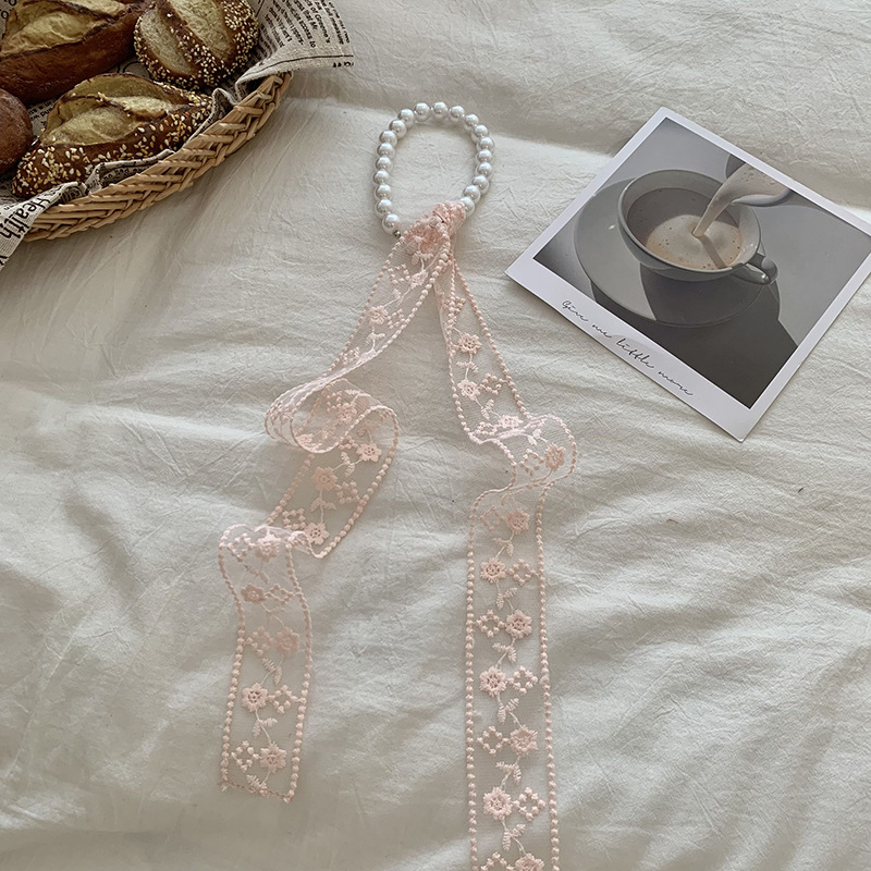 Bufandas de encaje femeninas coreanas de primavera y otoño universal moda bufandas de cuello cuello collar de perlas cuello de cabello