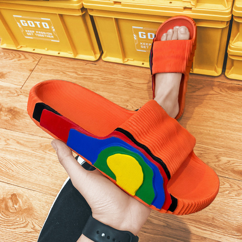 Putian Coconut Slippers Men's Parent-Child Shoes Large Size Beach Shoes Couples Outerwear One-Word Flop Foreign Trade Home Kanye Slippers