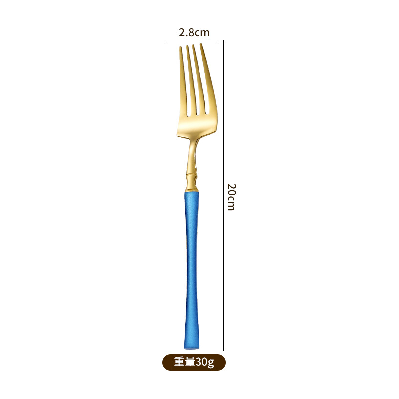 Tenedor de oro azul