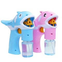 Same style dolphin bubble machine electric music cartoon transparent dolphin fan camera bubble gun hot selling toys