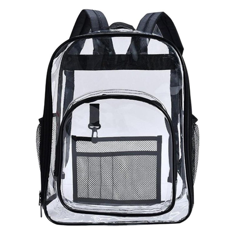Amazon Venta caliente de gran capacidad PVC transparente mochila unisex impermeable estudiante