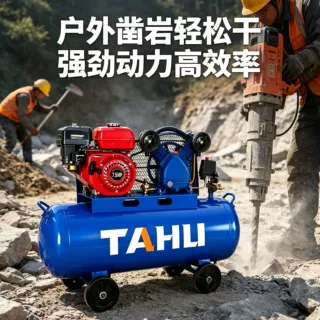 塔虎移动汽油空压机矿山开山专用气动工具供气果园喷洒动力压缩机
