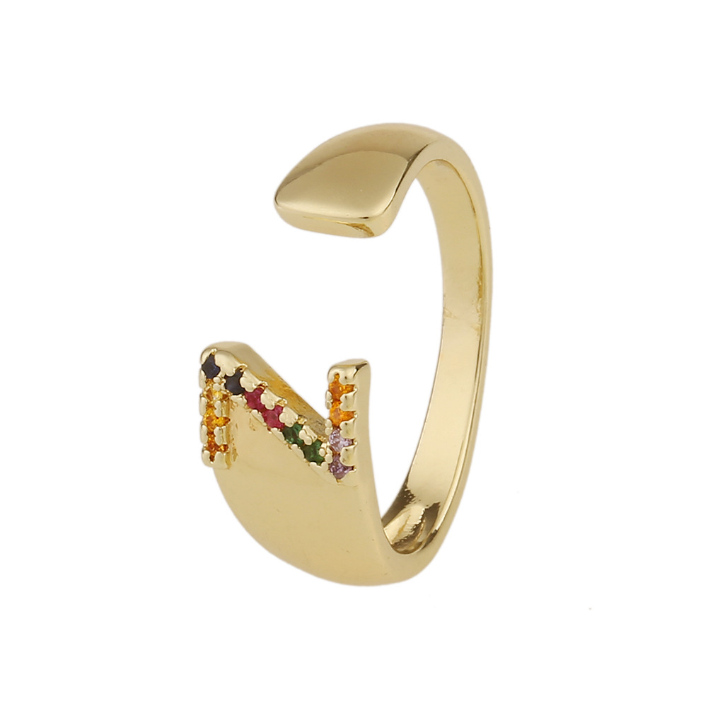 Fashion New Style Copper Micro-inlaid Zircon 26 English Letter Ring display picture 21