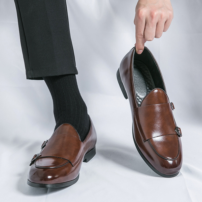 Zapatos de monje de tamaño transfronterizo de 48 metros 2024 otoño zapatos de cuero de doble hebilla para novio zapatos de boda