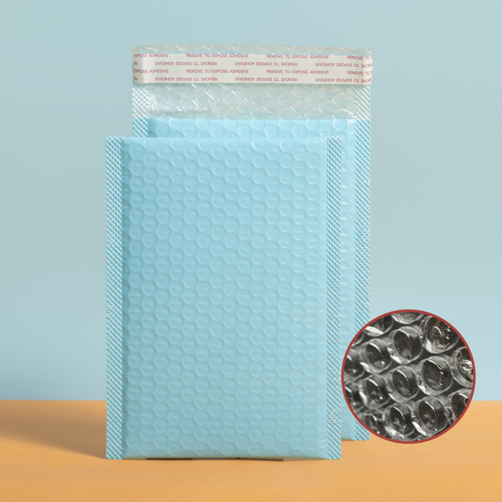 Bolsa de burbuja coextruida película expresa bolsa sobre bolsa color negro impermeable engrosada embalaje bolsa de burbuja a prueba de golpes bolsa autoadhesiva