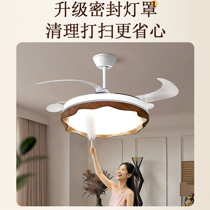 Lámpara de ventilador invisible medieval lámpara de restaurante nueva lámpara de ventilador Zhongshan lámpara de sala de estar lámpara de ventilador de techo 703L