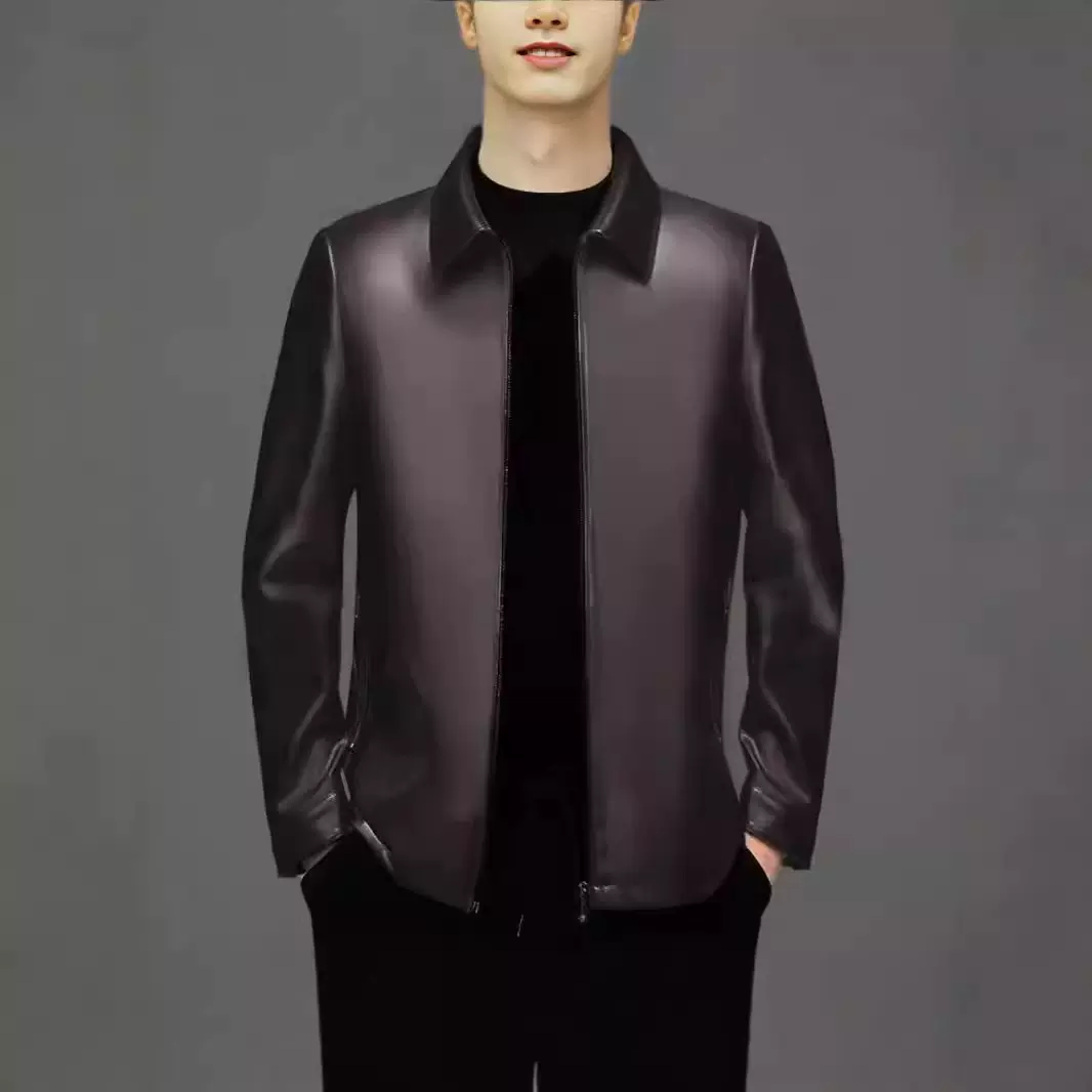 2025休闲中年皮衣厂家直销一件代发男士男装爸爸装秋冬外套加绒