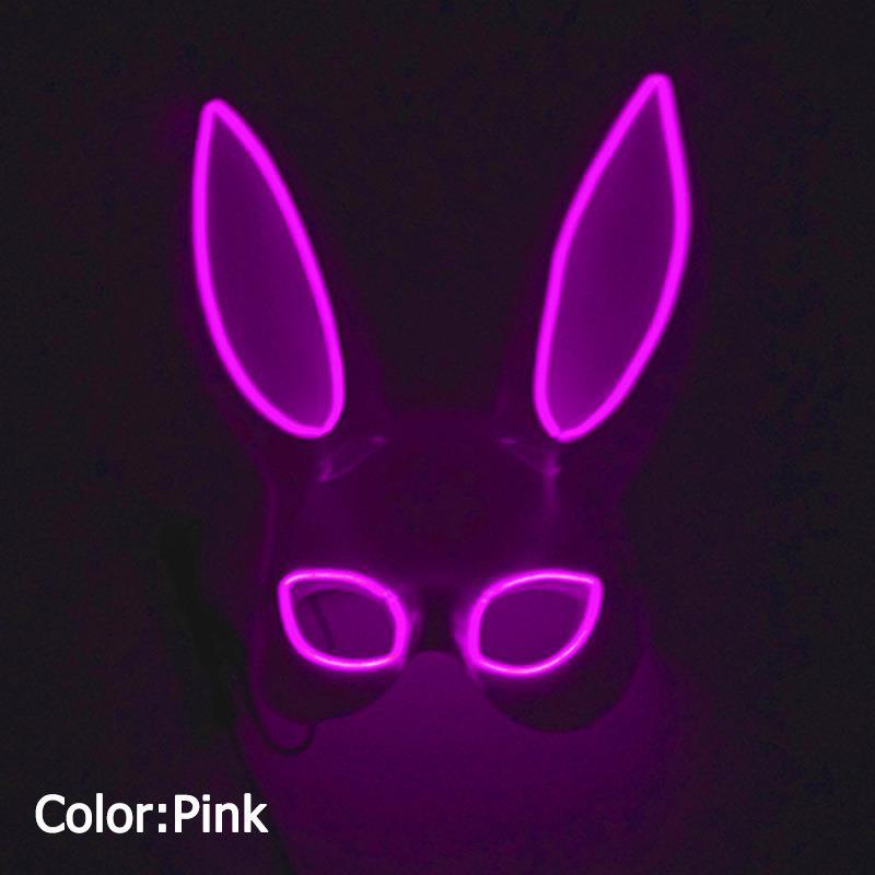 バー演出トランポリン演出ハーフフェイスうさぎマスクバニーガール仮装舞踏会ledハロウィーン発光アイテム