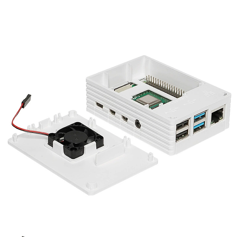 Корпус-радиатор для Raspberry Pi 4B с вентилятором для материнской платы, комплект защитного литого кожуха