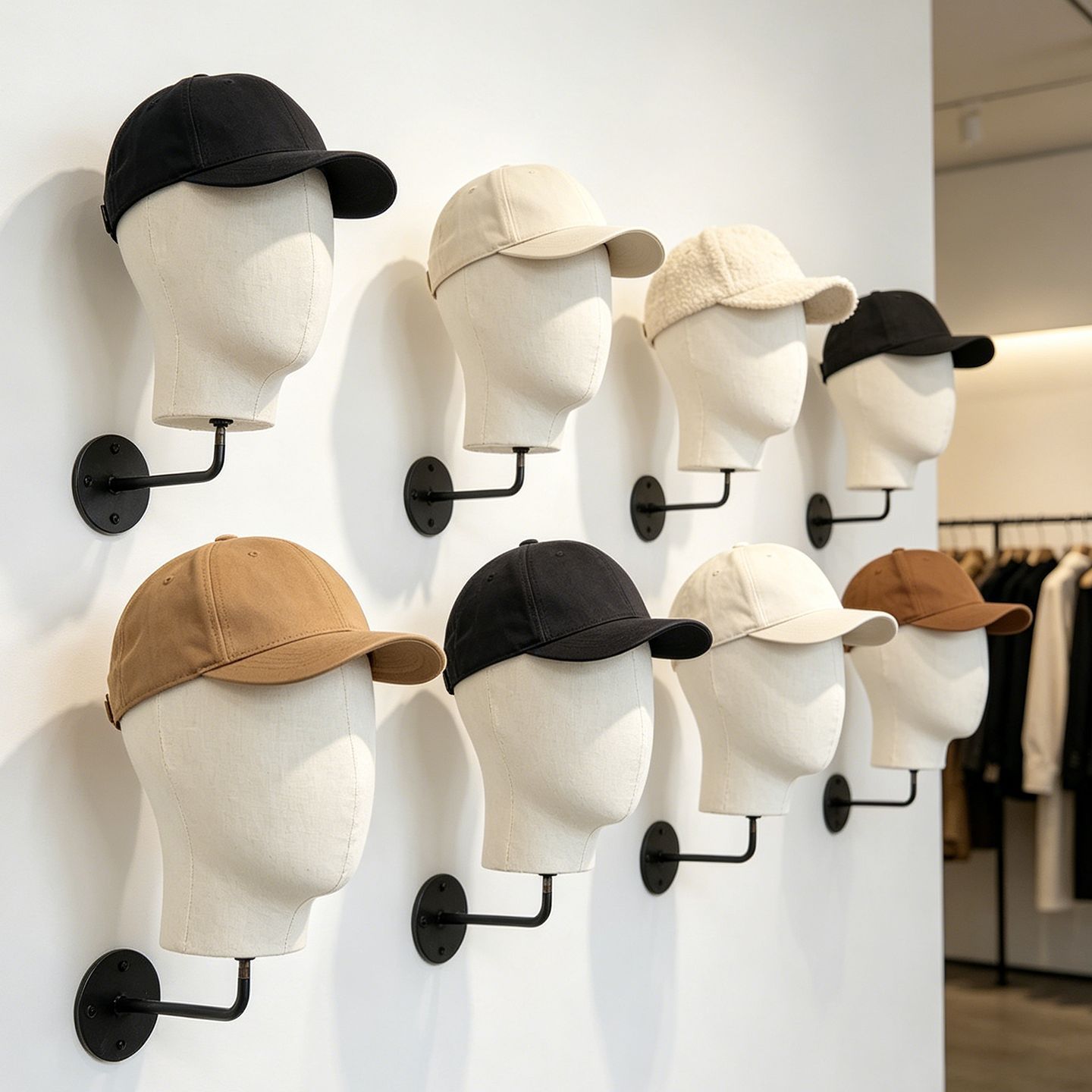 Soporte de exhibición de molde para cabeza de sombrero montado en la pared para colgar peluca femenina, molde para cabeza, soporte para sombrero, soporte para sombrero, soporte para cabeza, soporte para velo para la cabeza, soporte para colgar en la pared