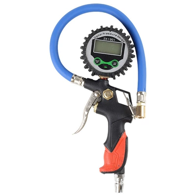 Air pressure gauge/tire pressure gauge Digital Display Detection Tire Pressure Gun - red-and-black-plastic-handle-rubber-tube-copper-head-digital-tire-pressure-gun