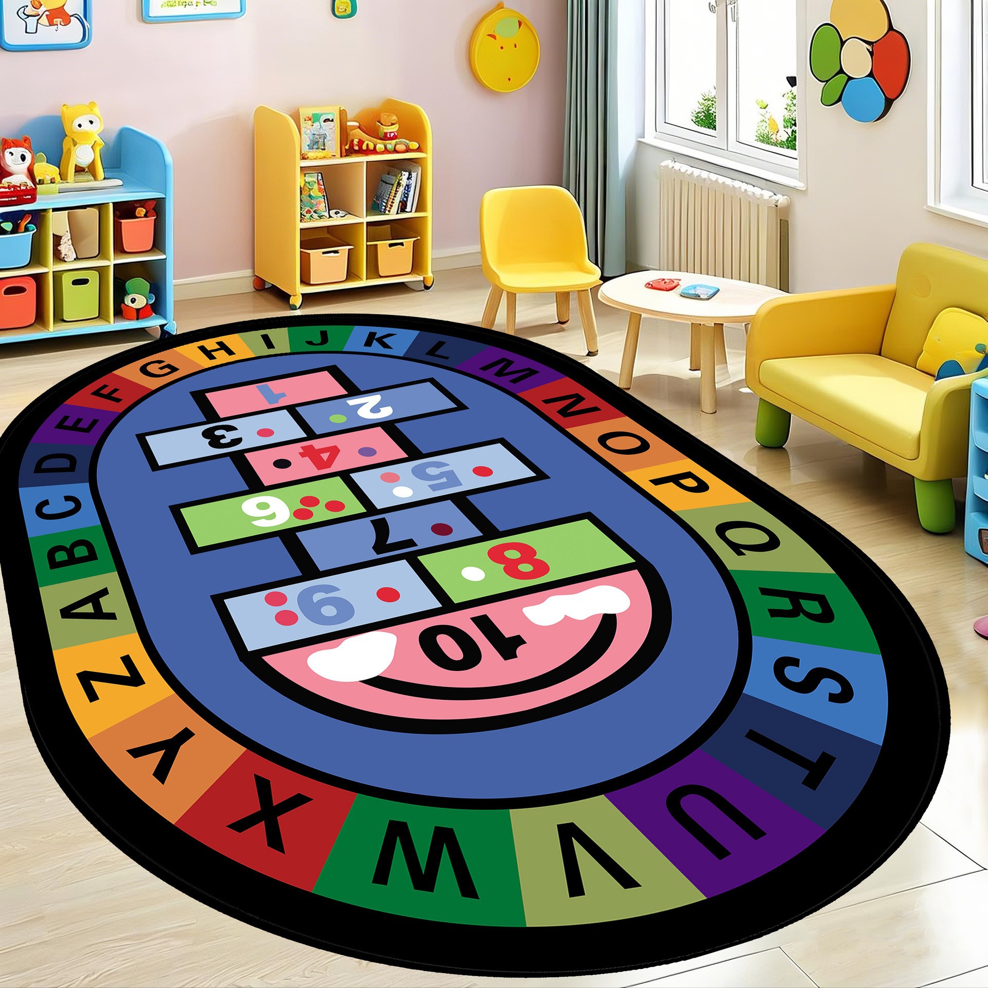 Children's Crawling Carpet Early Education Learning Game Carpet Bedside Room Cooling Puzzle Alphabet Carpet Design Logo