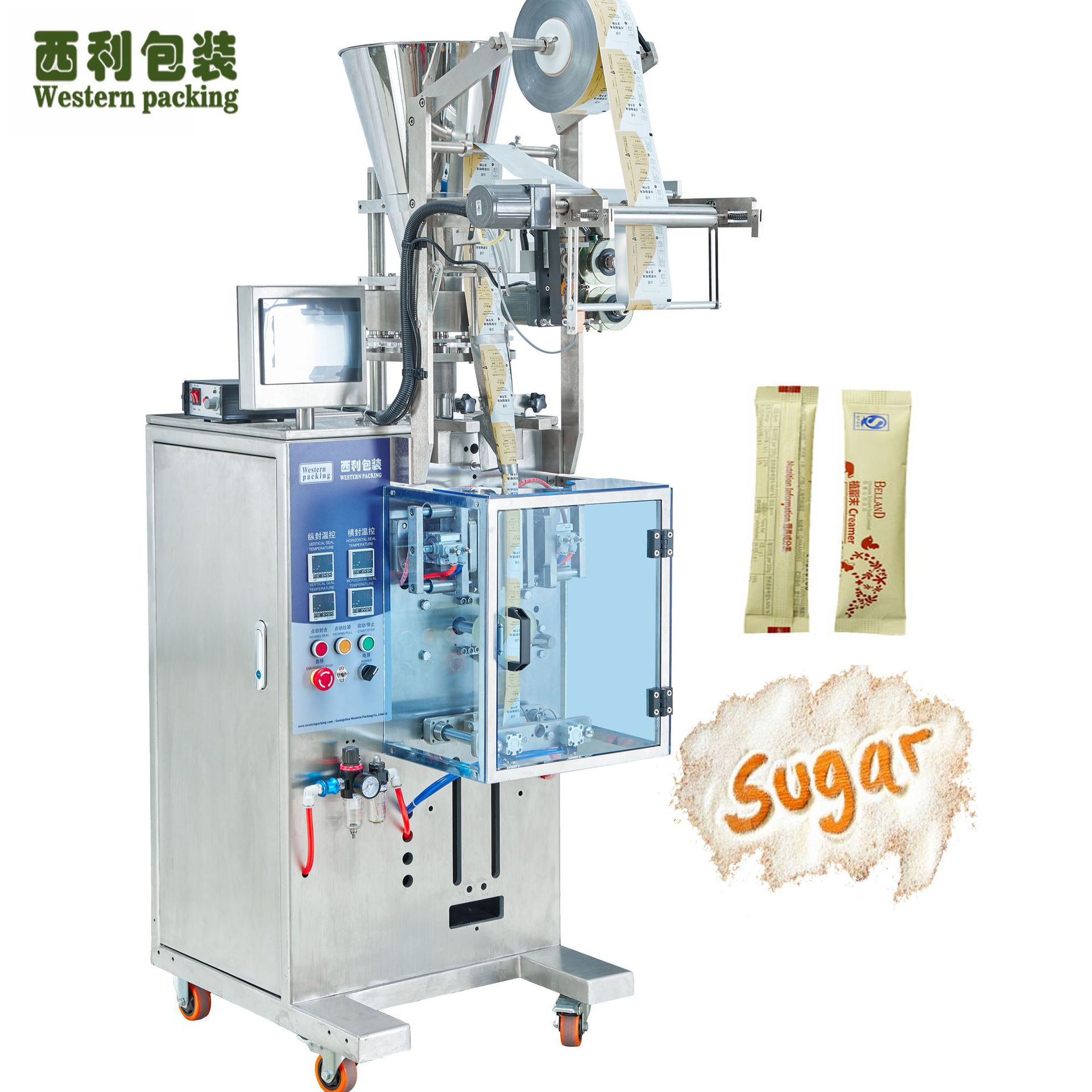 颗粒灌装机全自动医药颗粒包装机小型立式奶粉袋异形袋冲圆角机械