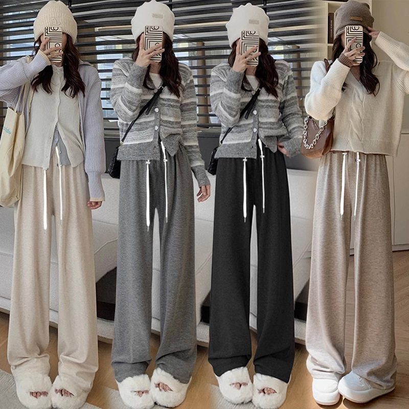 7358 nine-parts / 7357 maternity pants non-pilling tall-short figure with pockets glutinous rice pants wide-leg pants outerwear