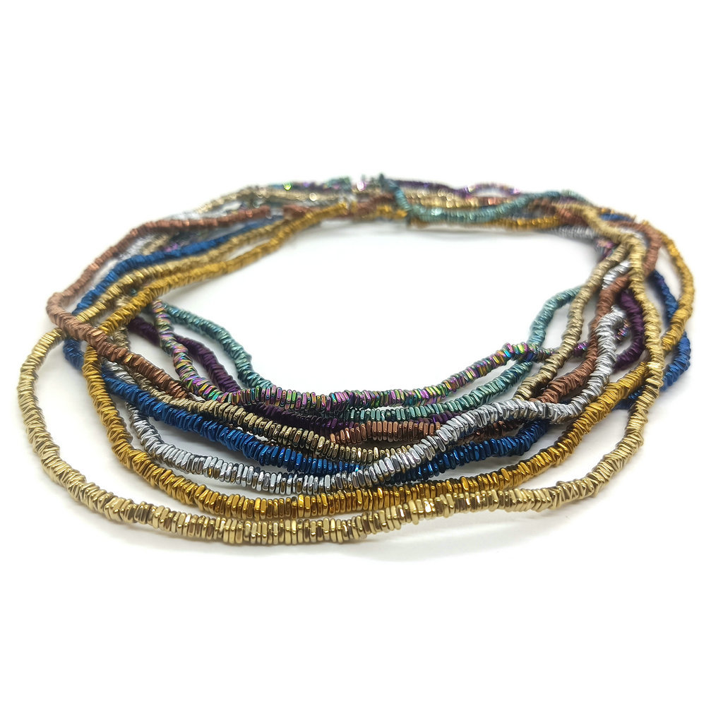 Piedra biliar negra 3x1 esquina redonda pequeña divisoria cuadrada galvanoplastia multicolor cuentas accesorios de bricolaje cuentas joyas cuentas al por mayor