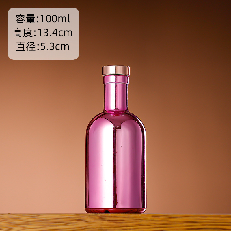 Galvanoplastia botella de vino de vidrio vodka botella de hielo botella de bebida de gama alta botella de vino extranjero botella de vino tinto chapado en oro botella vacía al por mayor