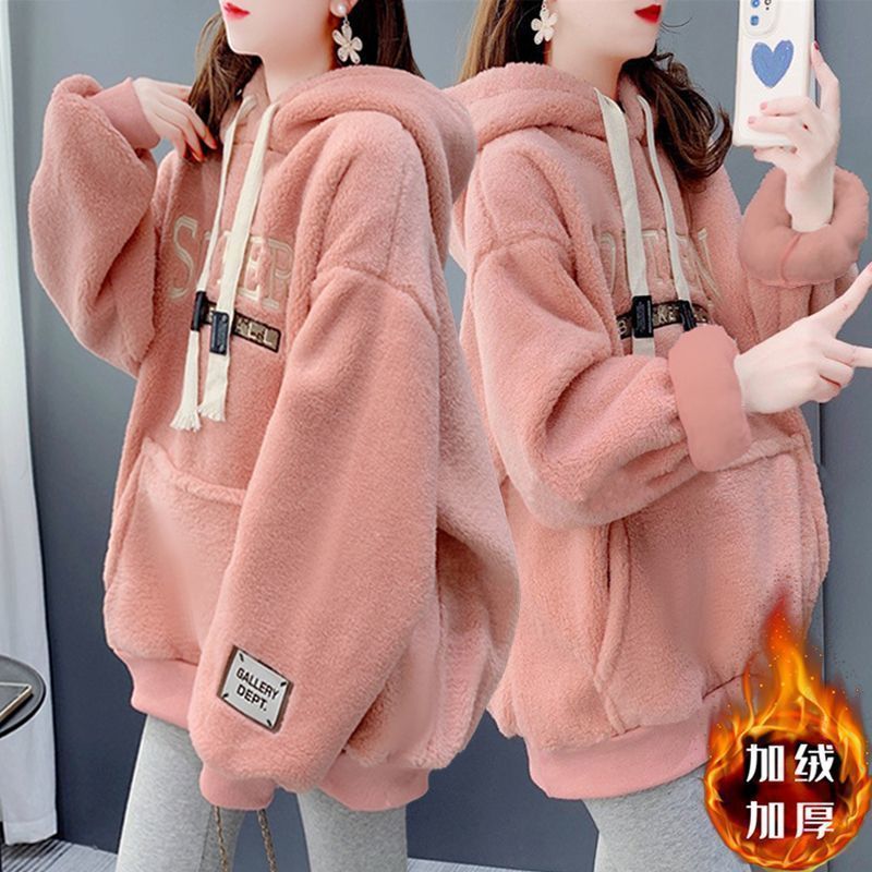 임산부 겨울 정장 패션 2025년 신상 가을 겨울 아우터웨어 플러스 벨벳 두꺼워진 양털 스웨터 투피스 정장