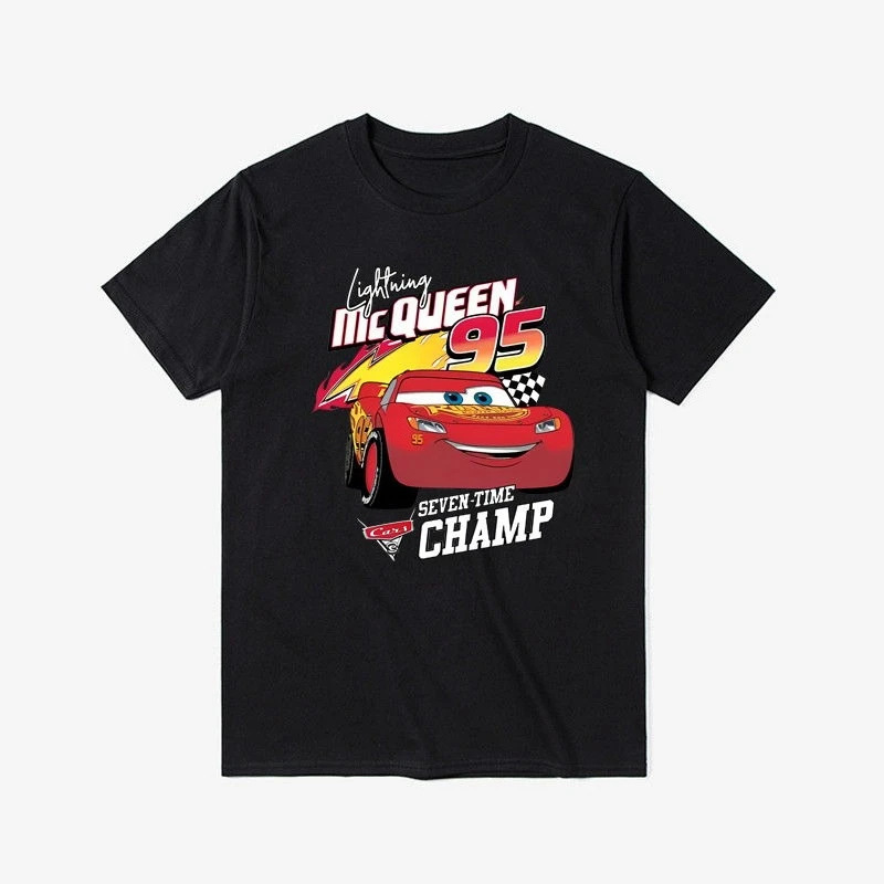 Lightning Mcqueen Racing T-Shirt for Men, Cartoon Print, Round Neck, Short-Sleeved Cotton T-Shirt, Loose and Versatile, Suitable for Both Men and Women Lightning Mcqueen Racing T-Shirt for Men, Cartoon Print, Round Neck, Short-Sleeved Cotton T-Shirt, Loose and Versatile, Suitable for Both Men and Women